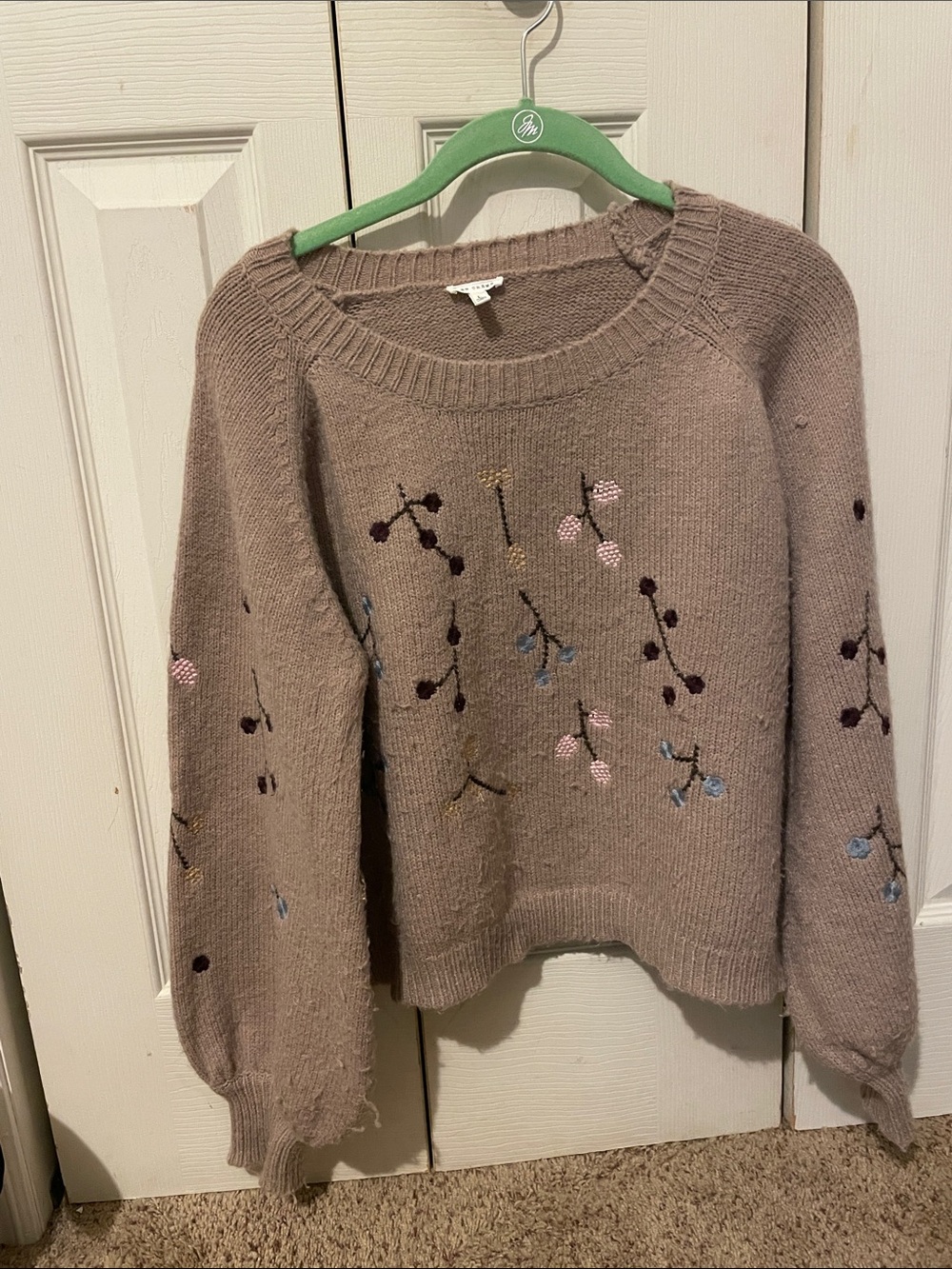 Floral embroidered sweater